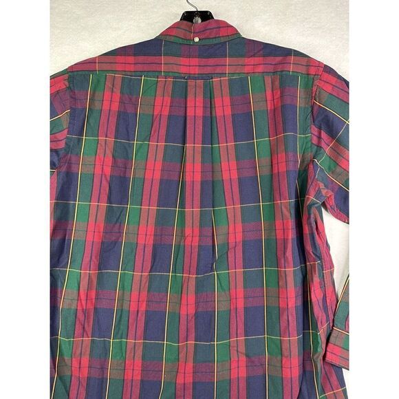 Gant Mens Size Large Red Green Foxhunt Plaid Button Up Long Sleeve Shirt - Picture 5 of 9